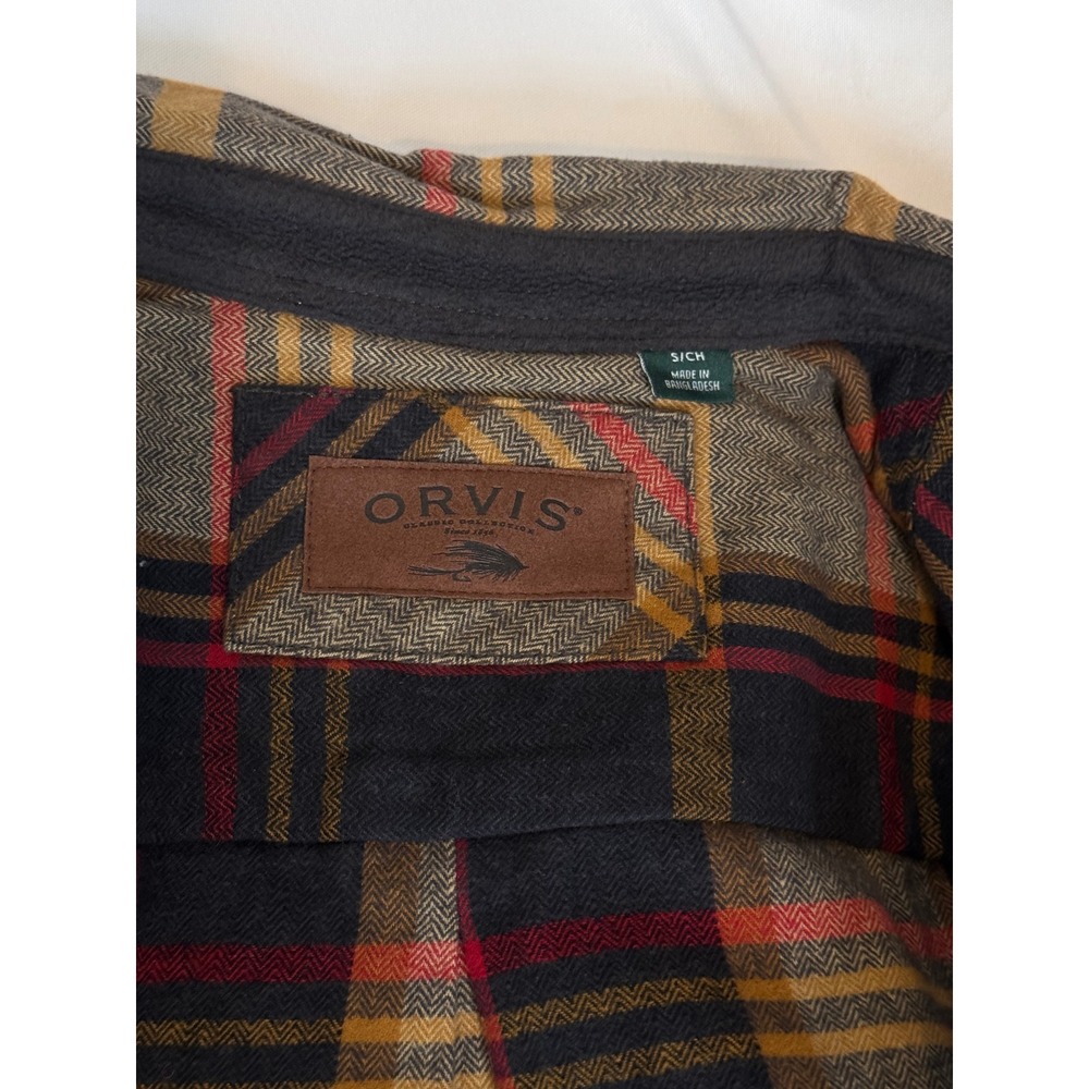 Orvis Men's Heavyweight Flannel Shirt Plaid Button Up Long Sleeve Size S NWT - Picture 12 of 15